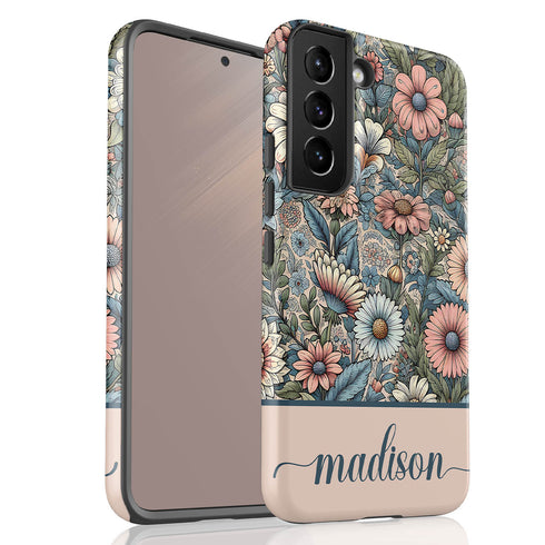 Custom Name Botanical Wildflowers Meadows Galaxy Case