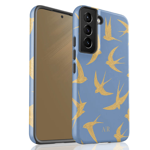 Personalized Golden Swallows Galaxy Case
