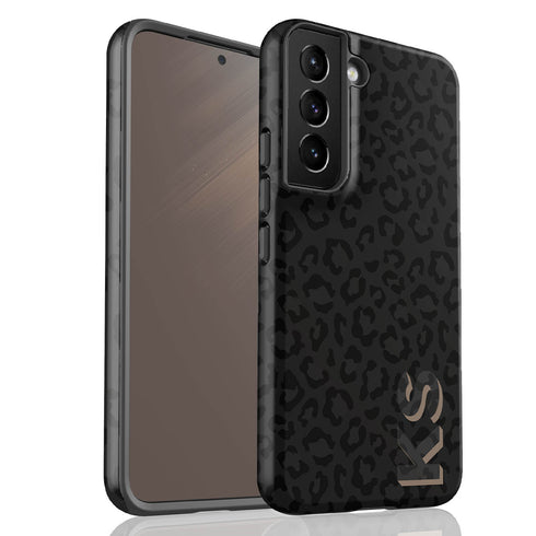 3D Custom Name Dark Leopard Galaxy Case