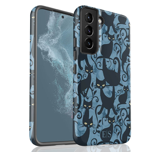 Custom Initials Tabby Cat Lovers Galaxy Case