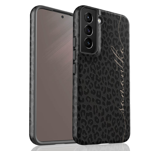 Leopard Custom Calligraphy Name Galaxy Case - Vertical