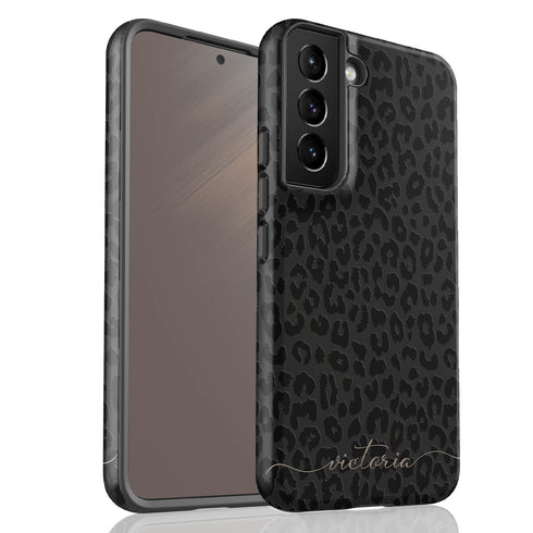 Leopard Custom Calligraphy Name Galaxy Case - Horizontal