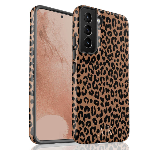 Chocolate Leopard Custom Initials Galaxy Case