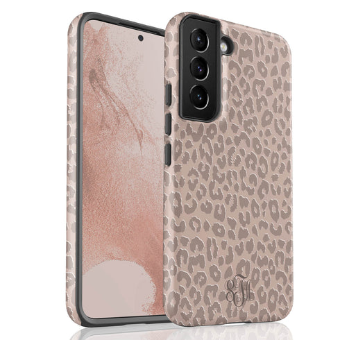 Nude Leopard Custom Monogram Galaxy Case