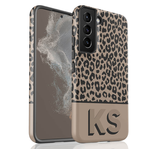 Boho Leopard 3D Initials Galaxy Case