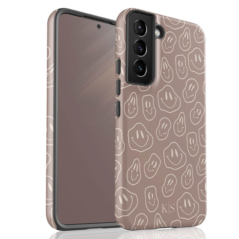 Melting Smiley Face Custom Initials Galaxy Case