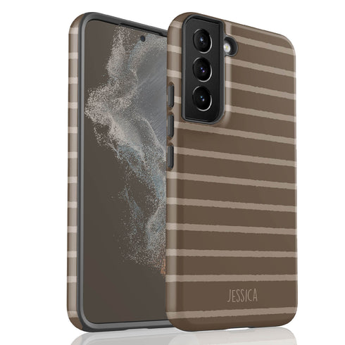 Custom Name Earth Tone Stripes Galaxy Case