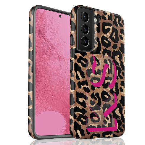 Wild Metallic Leopard 3D Initials Galaxy Case