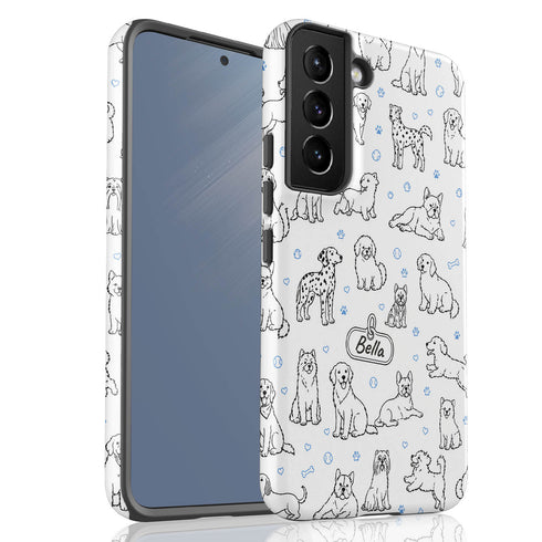 Personalized Dog Doodle Tag Galaxy Case