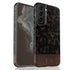 Custom Wood Initials Dark Tortoiseshell Galaxy Case