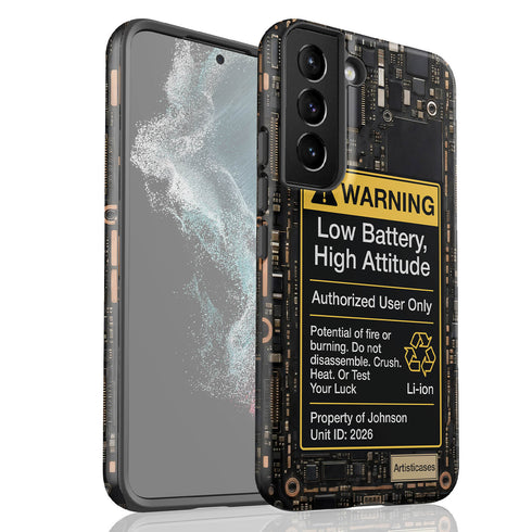 Personalized Tech Humor Warning Circuit Board Galaxy Case