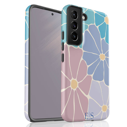 Custom Initials Abstract Flowers Galaxy Case - V1