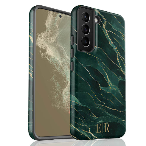 Custom Initials Marble Galaxy Case