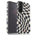 Custom Initials Wavy Groovy Checkerboard Galaxy Case