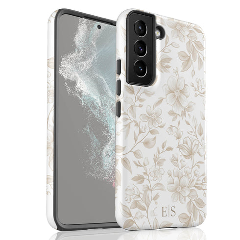 Custom Initials French Toile De Jouy Galaxy Case V3