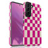 Custom Initials Retro Checkerboard Galaxy Case