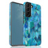 Custom Initials Blue Abstract Stained Glass Galaxy Case