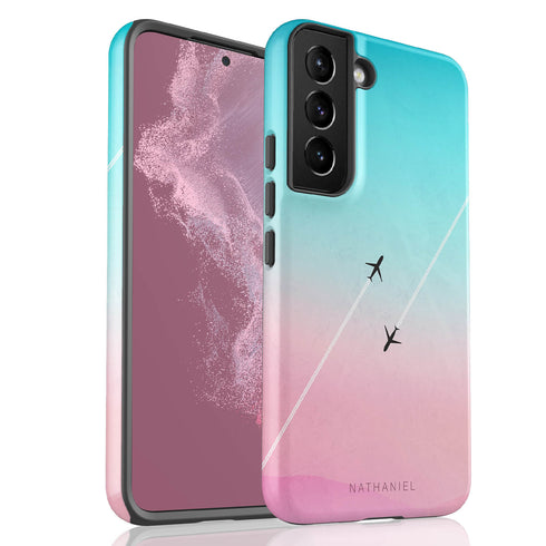 Personalized Pastel Gradient Sky Airplane Galaxy Case