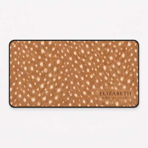 Personalized Spotted Deer Fur Desk Mat