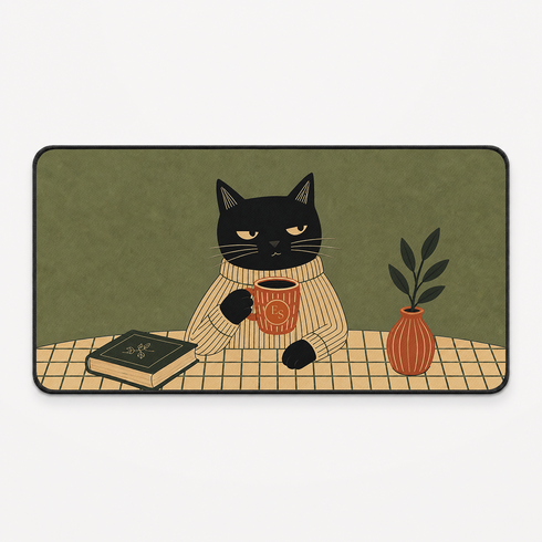 Personalized Judgy Cat Desk Mat