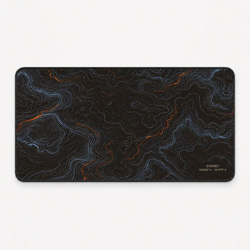 Personalized Midnight Topography Desk Mat
