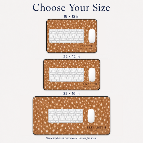 Personalized Spotted Deer Fur Desk Mat