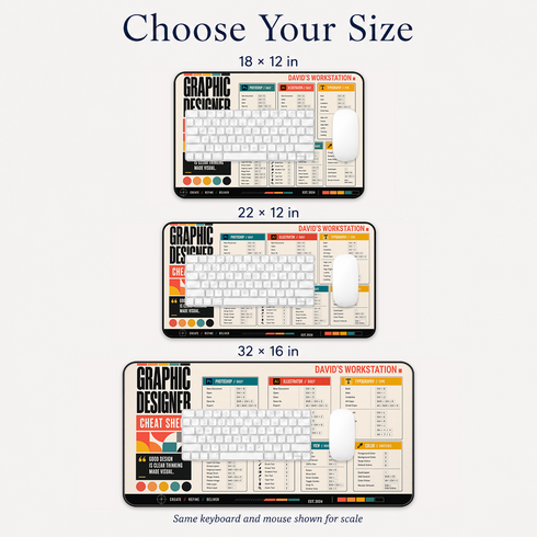 Personalized Designer Cheat Sheet - Modernist Grid Desk Mat