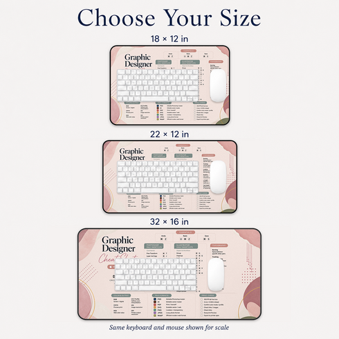 Personalized Designer Cheat Sheet - Blush Editorial Desk Mat