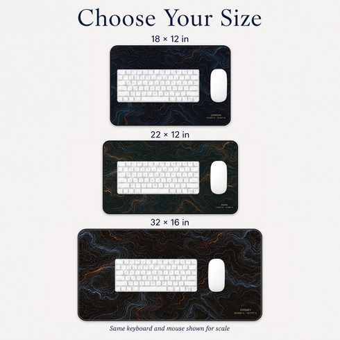 Personalized Midnight Topography Desk Mat
