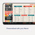 Personalized Designer Cheat Sheet - Modernist Grid Desk Mat
