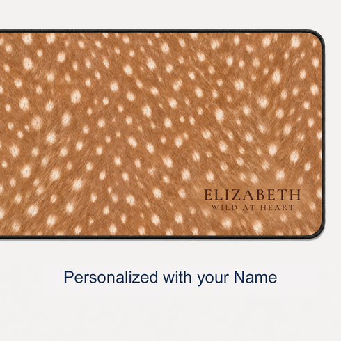 Personalized Spotted Deer Fur Desk Mat
