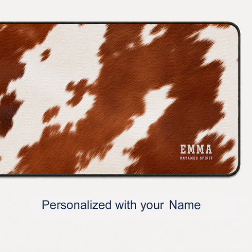 Personalized Untamed Cowhide Desk Mat