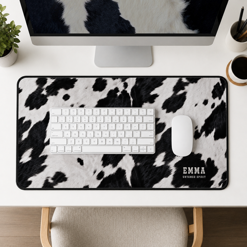 Personalized Untamed Cowhide Desk Mat