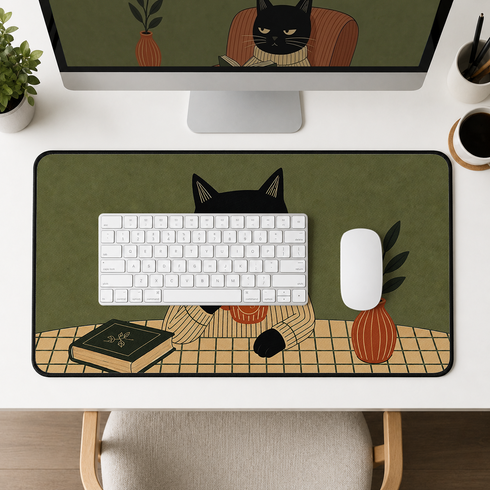 Personalized Judgy Cat Desk Mat
