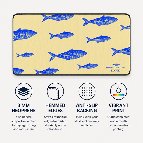 Personalized Sardines Parade Desk Mat