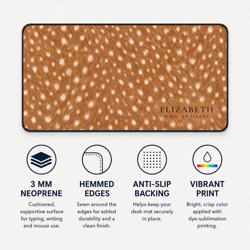 Personalized Spotted Deer Fur Desk Mat