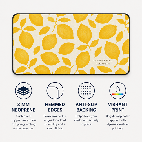 Personalized Amalfi Lemones Desk Mat
