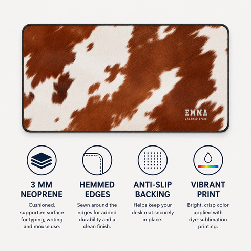 Personalized Untamed Cowhide Desk Mat