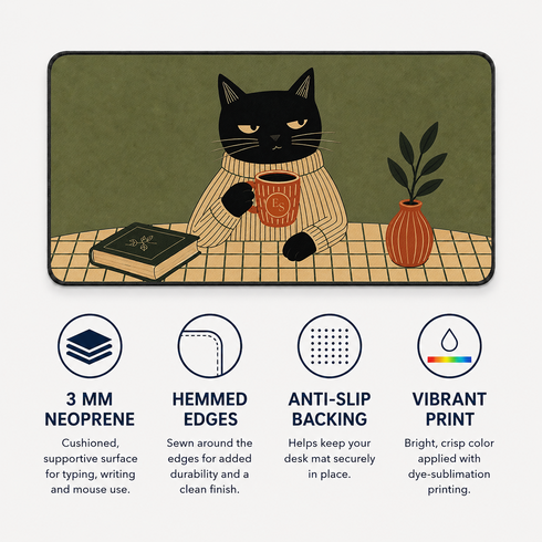 Personalized Judgy Cat Desk Mat