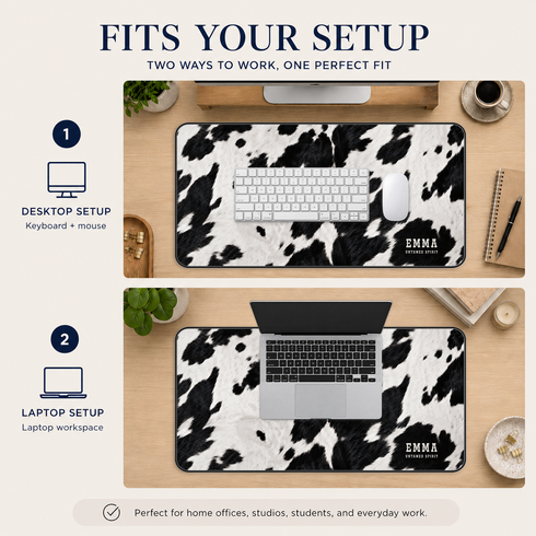 Personalized Untamed Cowhide Desk Mat