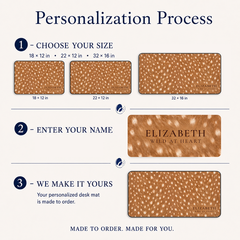Personalized Spotted Deer Fur Desk Mat