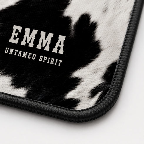 Personalized Untamed Cowhide Desk Mat