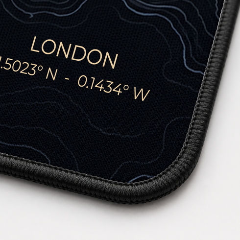 Personalized Midnight Topography Desk Mat