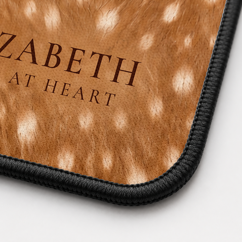 Personalized Spotted Deer Fur Desk Mat