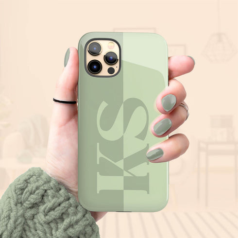 Personalized Minimalist Two-Tone Solid iPhone Case