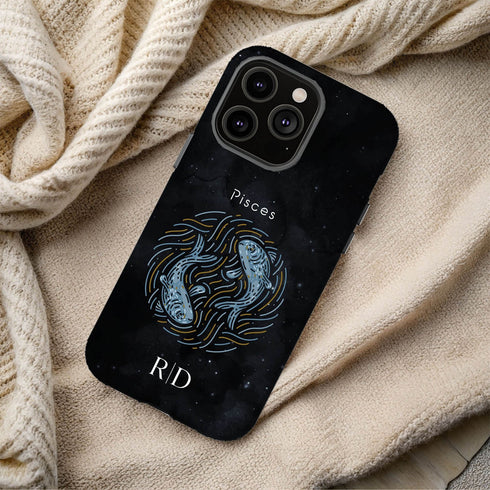 Personalized Black Zodiac Horoscope Sign iPhone Case