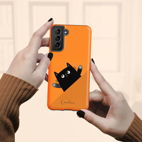 Personalized Cute Cat Mood Galaxy Case