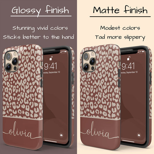 Boho Leopard Custom Name iPhone Case