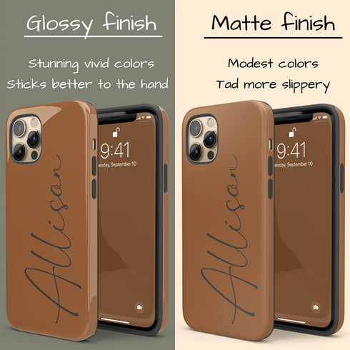 Custom Signature Name Earth Tones iPhone Case - Dark