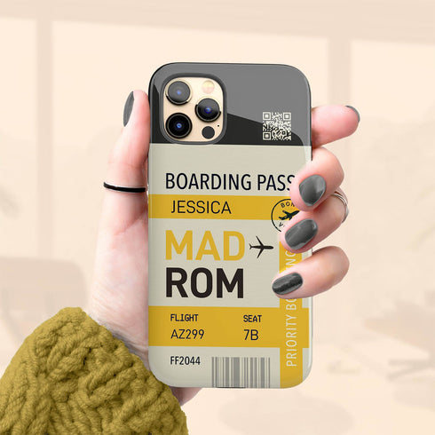 Personalized Tropical Getaway Boarding Pass iPhone Case